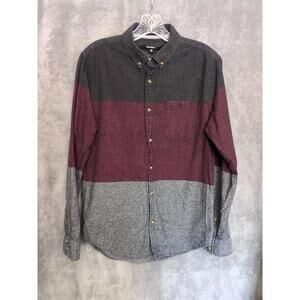 Carbon Button Down Shirt‎ Mens Medium Long Sleeve Colorblock